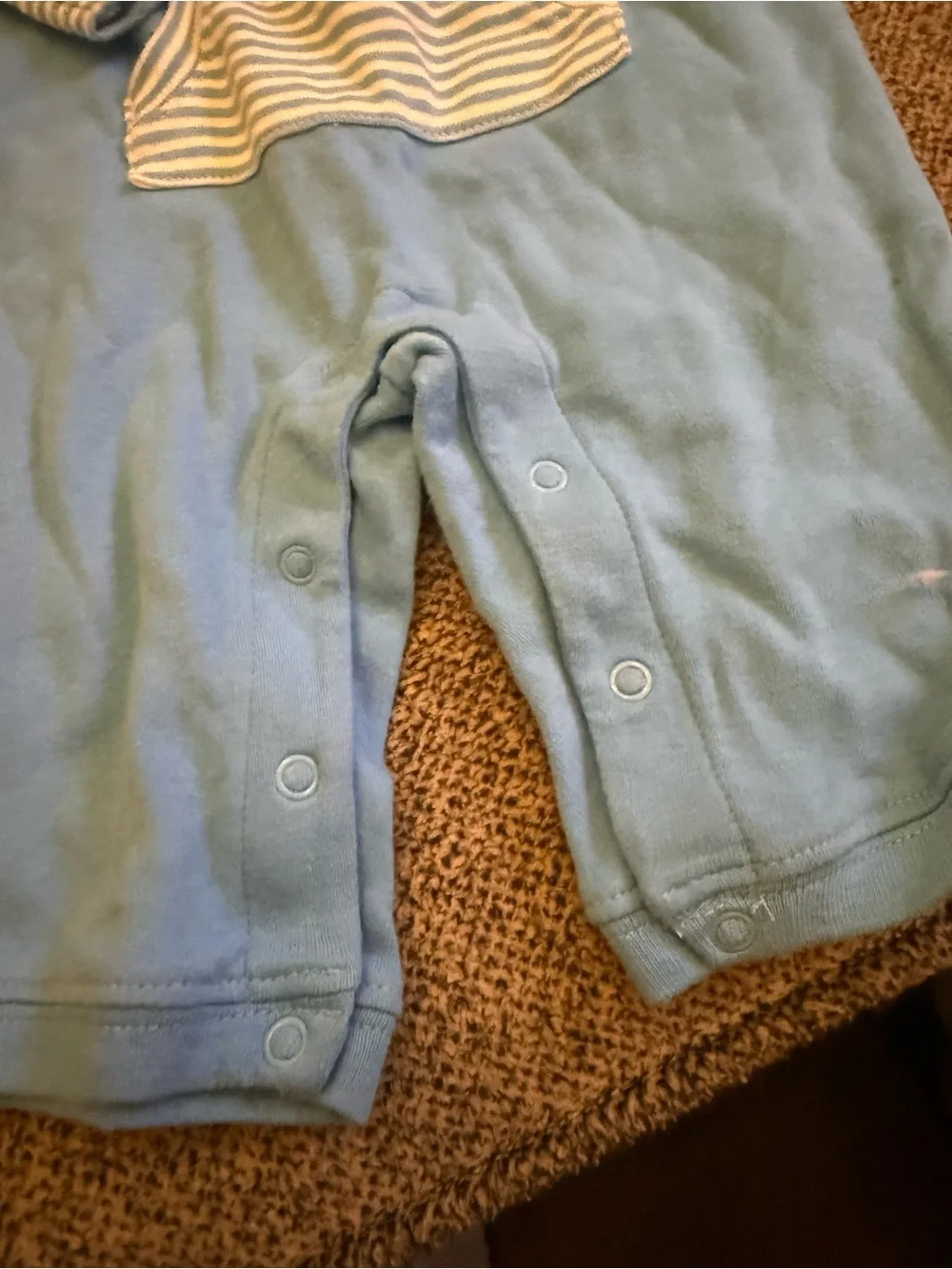 Gymboree Blue and White Bear Pocket One-Piece Bodysuit